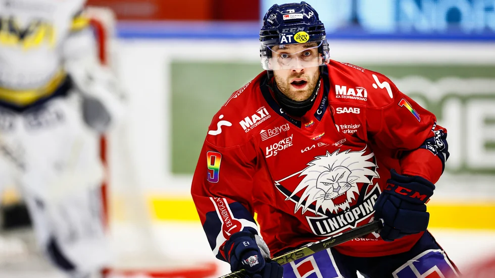 Patrick Russell gjorde mål för sitt Danmark mot Sverige.