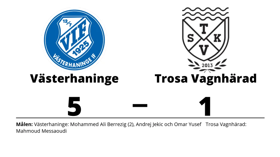 Västerhaninge IF vann mot Trosa-Vagnhärad SK