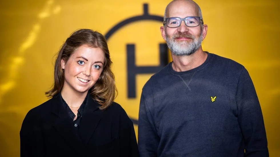 Isabelle Widmark, ordförande stiftelsen Fairpay och Mats Långström,  Helikopter brand design