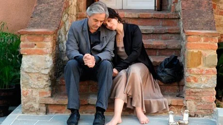 William Shimell och  Juliette Binoche i Möte i Toscana.