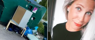 Denise, 32, reagerar på sopkaos vid Folkets park: "Man blir inte så taggad på att källsortera när det ser ut sådär"