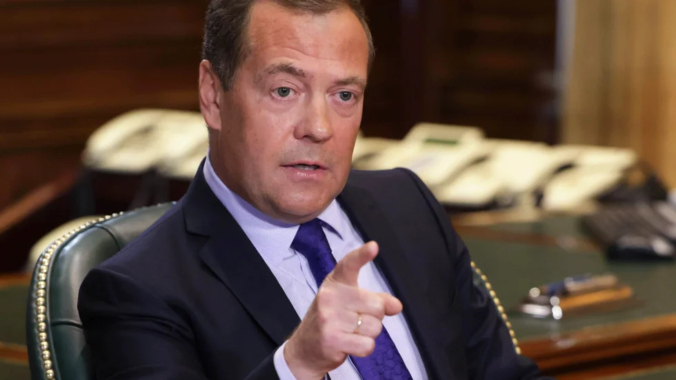 Dmitrij Medvedev har haft ett högt tonläge hittills i år under Ukrainakriget. Arkivbild.