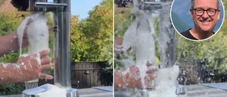 Här spårar Gunnars experiment ur – videon när han kolsyrar mjölk har visats 700 000 gånger: "Jag var lite orolig för spill"