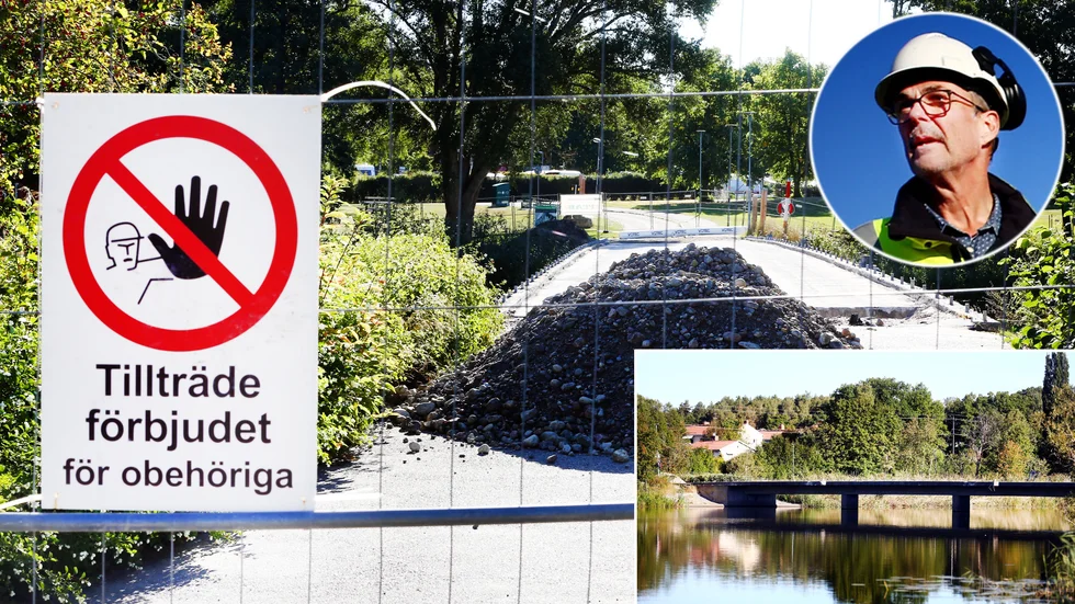 "Det var en vuxen med ett antal barn som hade tagit sig över avspärrningen från Fröslundahållet och sedan korsat bron. Det sorgliga i det här fallet är om det är en lärare som har brutit sig in med elever på ett avspärrat område. Och sedan tagit sig över bron som vi håller på och river, det är livsfarligt!", säger Jan Heldring, byggledare på stadsbyggnadsförvaltningen på Eskilstuna kommun.
