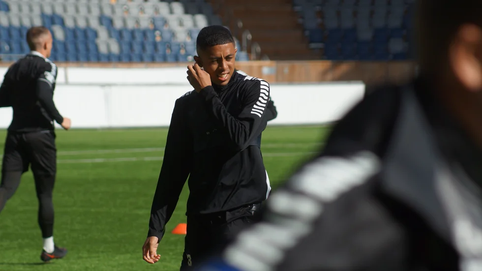 Tashreeq Matthews under fredagens träning.