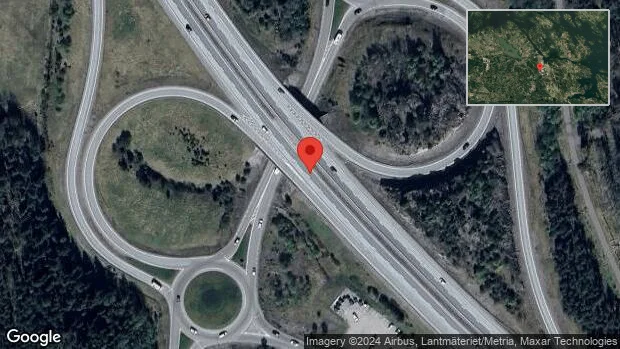 Älg på fel sida av viltstängslet på E20