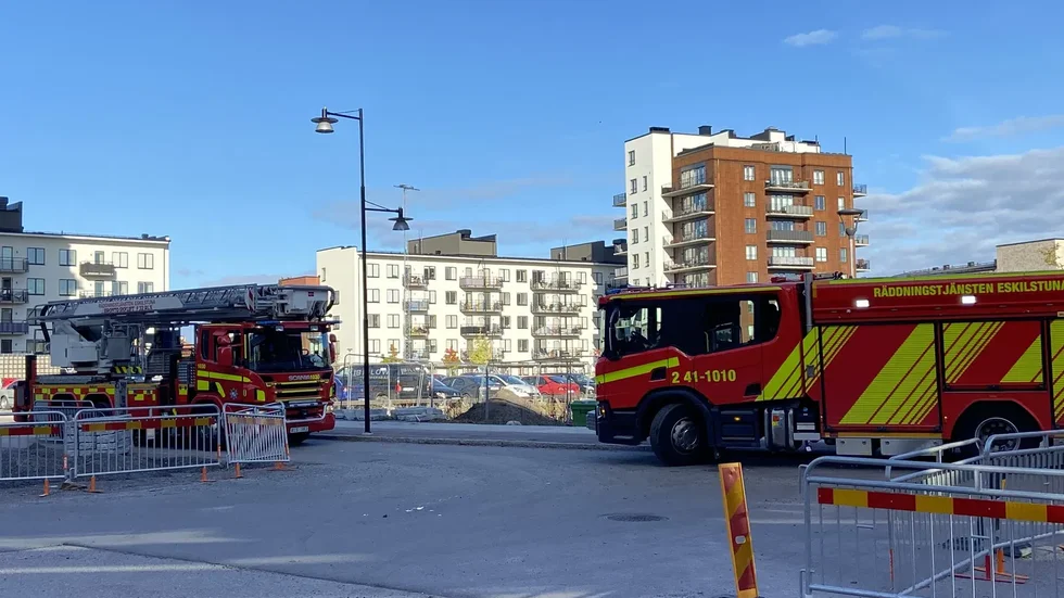 Räddningstjänsten på plats.