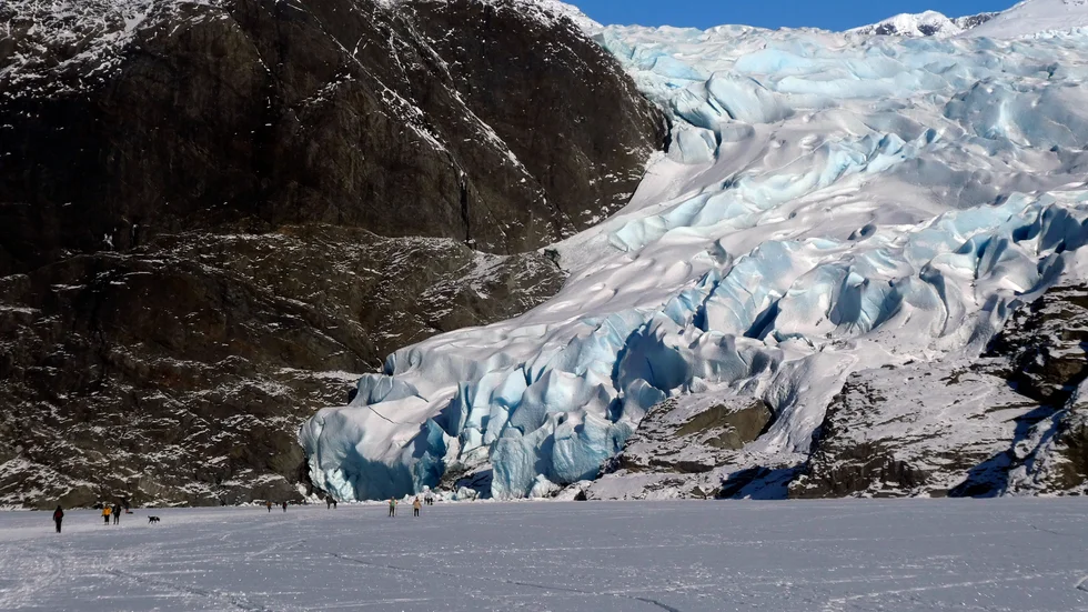 Glaciären Mendenhall Lake i Juneau i Alaska.
