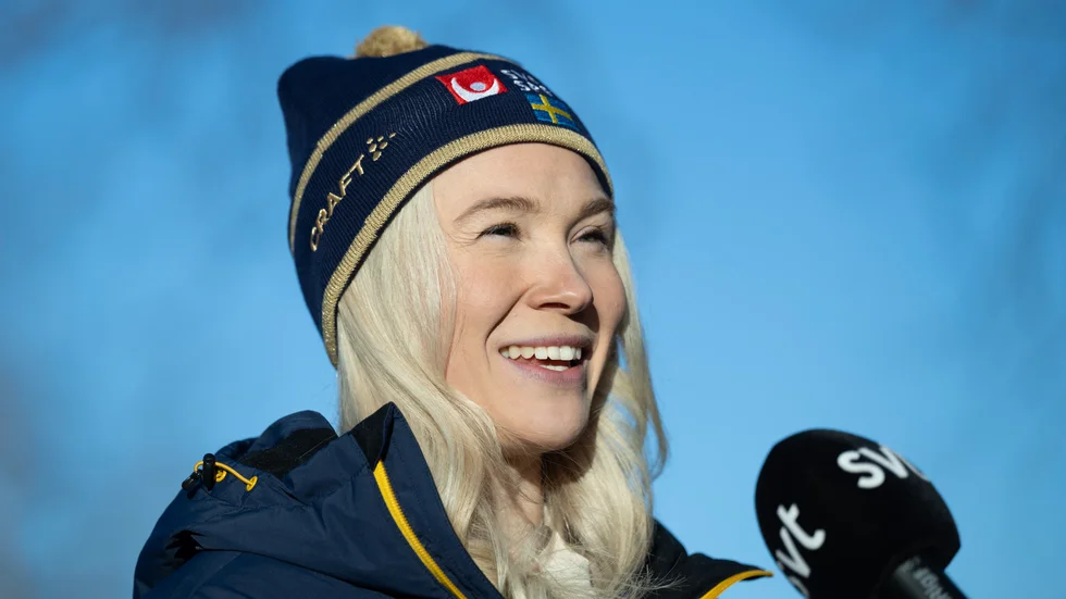 Regerande världsmästaren Jonna Sundling under tisdagens pressträff i Trondheim, i samband med presentationen av det svenska laget till VM-premiären, individuell sprint, på torsdag.