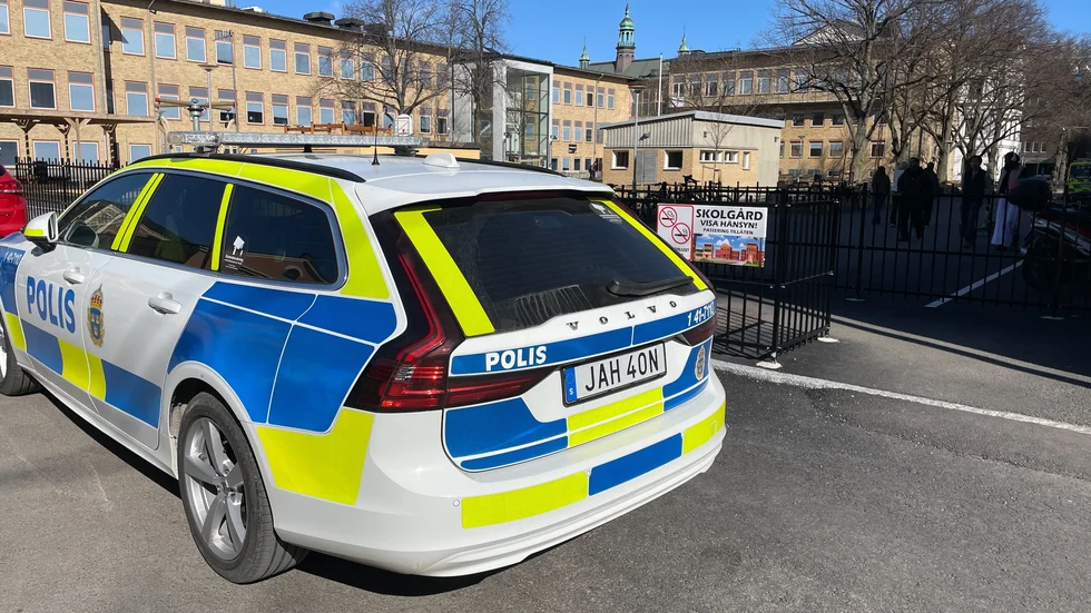 Polis kallades till Fristadsskolan på fredagsförmiddagen.