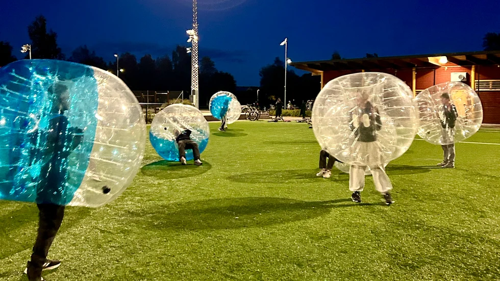 Bumper balls var en populär aktivitet.