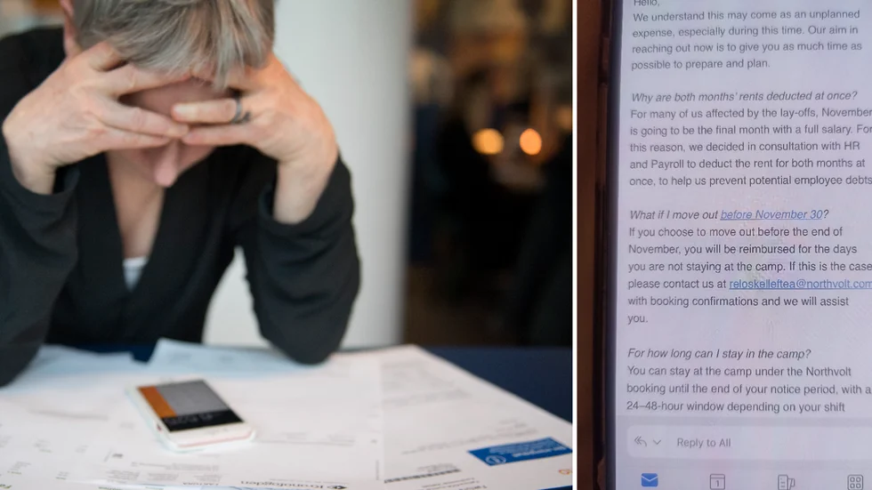 Först blir de av med jobbet, sen drar Northvolt dubbla hyror för de uppsagda som tvingas flytta från Camp Ursviken.
