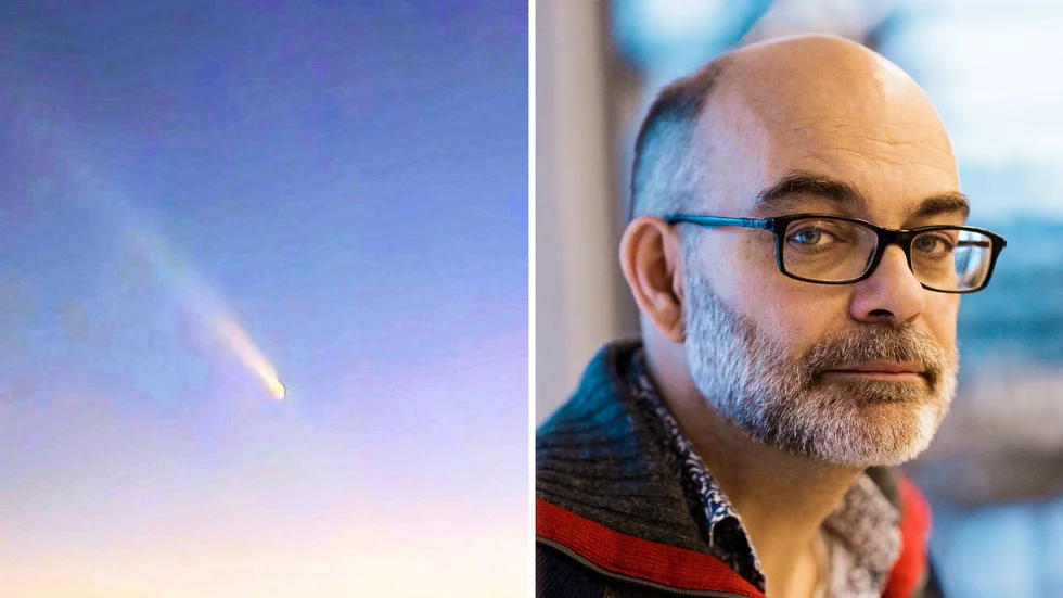 Johan Kärnfelt säger att kometen kan synas när himlen är mörk och inte fylld av moln. 
Bilden till vänster är tagen av Bengt-Erik Söderström med sin mobilkamera. 
