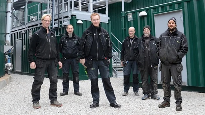 En av BroGas styrkor är det sammansvetsade teamet, menar Magnus och Björn. Sex personer ingår i driftteamet som delar på jourverksamheten dygnet runt, 365 dagar om året. Från vänster till höger i bild: Mikael Palmgren, Johnny Viberg, Henrik Lindby, Erik Löfgren, Patric Hallgren och Patrik Pettersson.