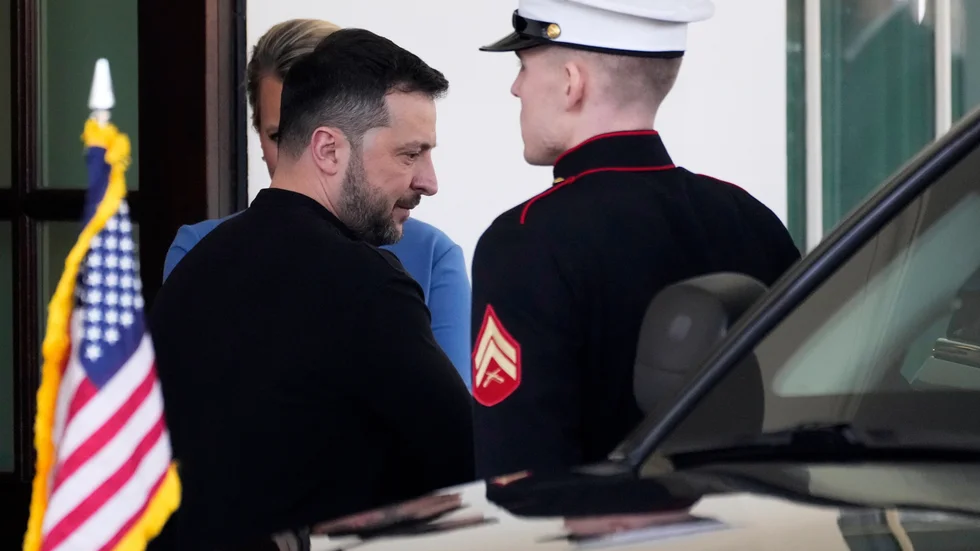 President Volodymyr Zelenskyj lämnar Vita huset.