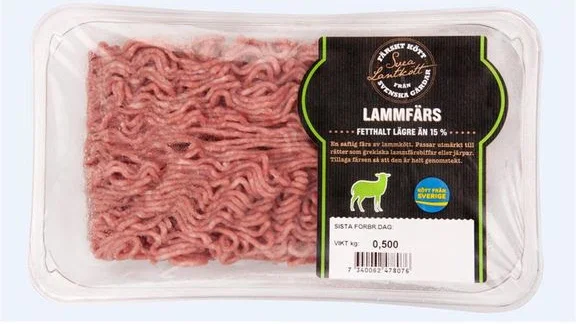 Lidl Sverige återkallar lammfärs av varumärket Svea lantkött.