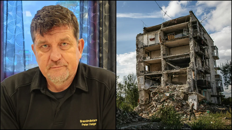 Bland de scenarion räddningstjänsten i Västervik kommer behöva öva mer på ingår insatser i raserade hus. Huset på bilden föreställer ett flerfamiljshus i den ukrainska staden Izium som besköts av ryska styrkor 2022.