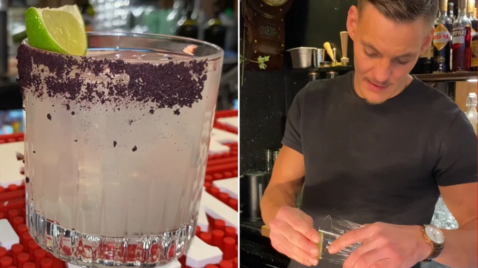 André Norinder fångar Vimmerby i en Margarita. "Hela min drink var baserad på björk", säger han.
