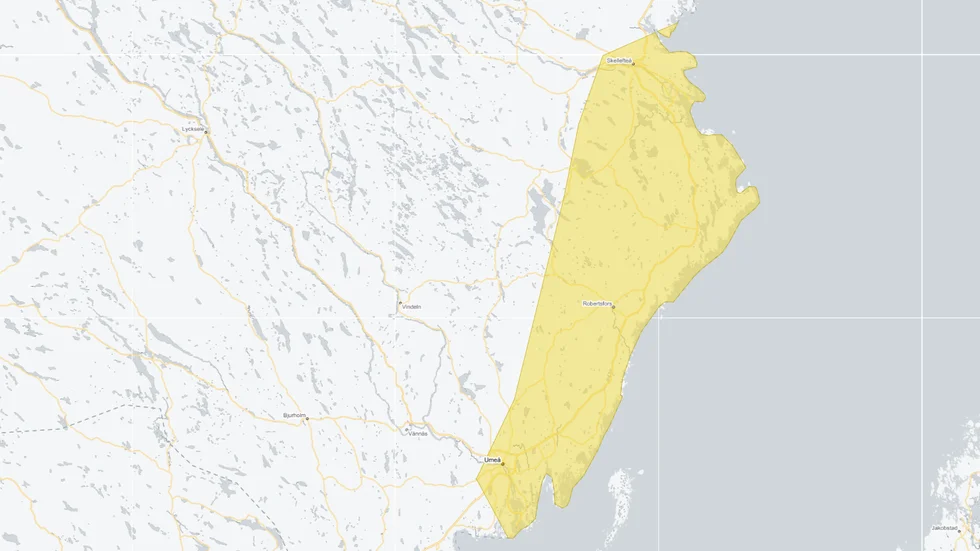 Det här området berörs av vädervarningen.