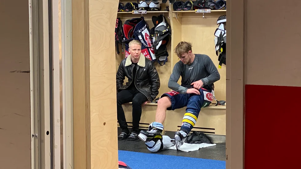 Ludwig Blomstrand tillsammans med en annan Almtunabekanting Sebastian Höglund.