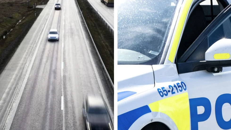 Mannen körde i 160 på E4. Blev av med körkortet.