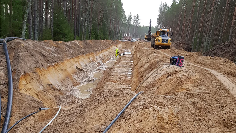 Grävningsarbete mellan Lyttersta och Vingåker.
