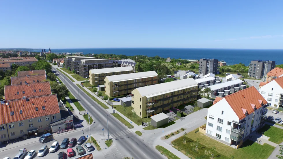 Kvarteret Bläckfisken får 36 lägenheter. Inflyttning påbörjas i juni 2020.