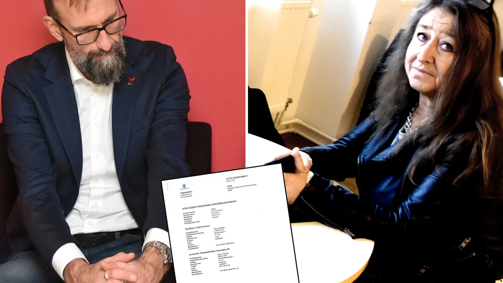 Hårt kritiserat avtal. Enligt kommunens uppgifter träffades bara Mikael Lekfalk och hans konsult nio gånger. Uppgifter som inte politikerna informerats om, vilket Carola Lidén kritiserar.