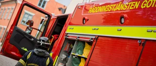 Stort pådrag— larm om brand i Visby innerstad