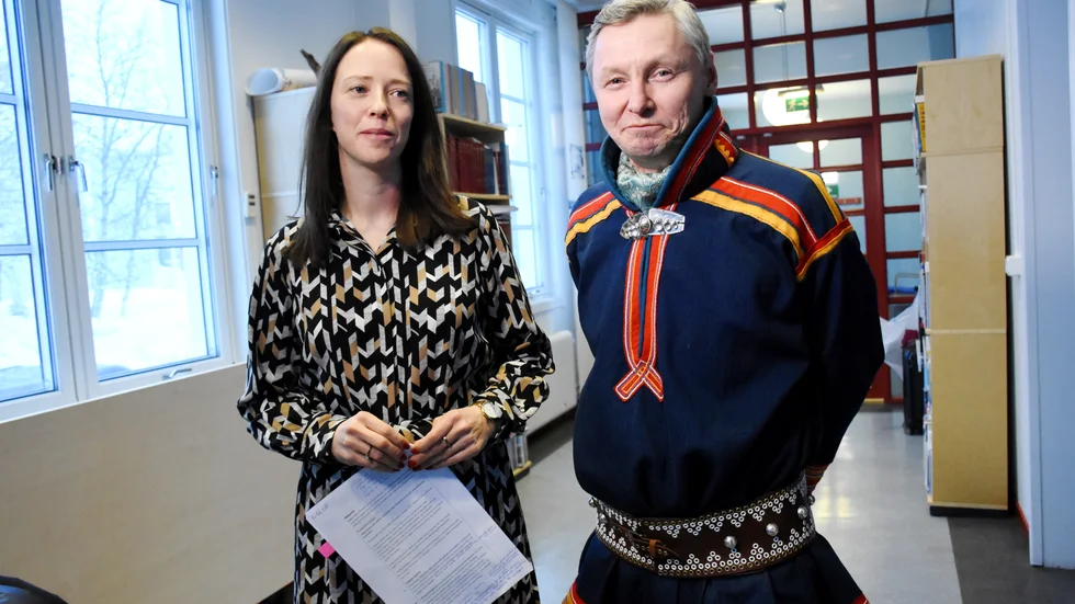 Jämställdhetsminister Åsa lindhagen (MP) träffade Sametingets styrelseordförande Per-Olof Nutti, Samelandspartiet, i Kiruna under onsdagen. 