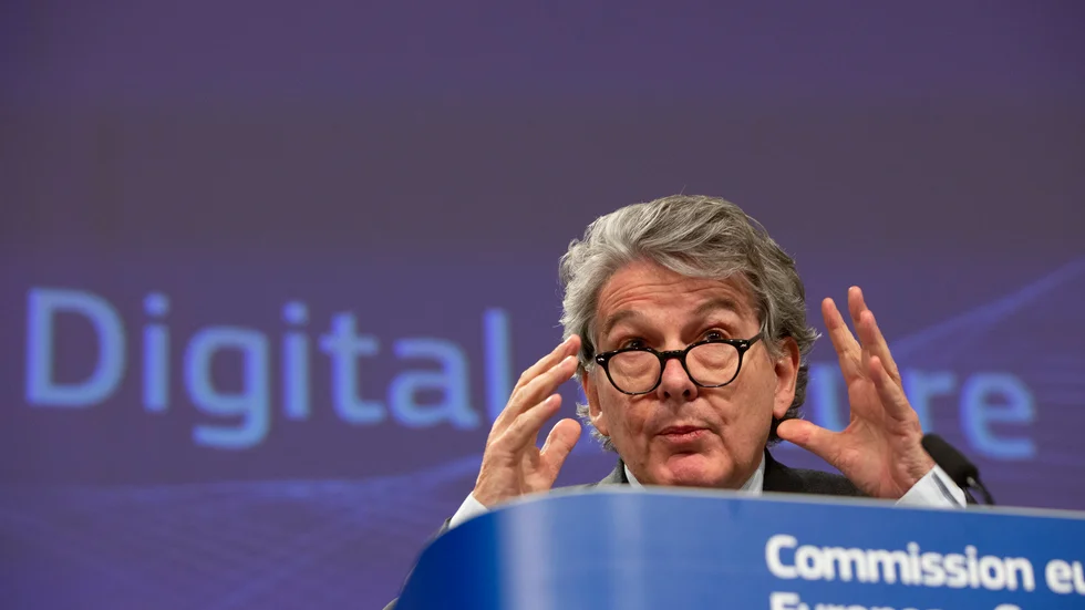 EU-kommissionären Thierry Breton, med särskilt ansvar för den inre marknaden och industrin, ska träffa EU-parlamentets transport- och turismutskott för att tala om coronakrisens effekter. Arkivfoto,