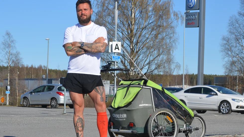 Max Giovanni Pisano har nått Skellefteå. Nästa mål är Piteå. 