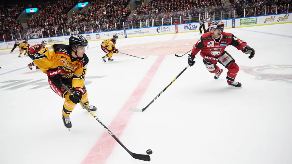 Filip Hållander, till vänster, återvänder till Luleå om han inte tar en plats i NHL. Arkivbild.