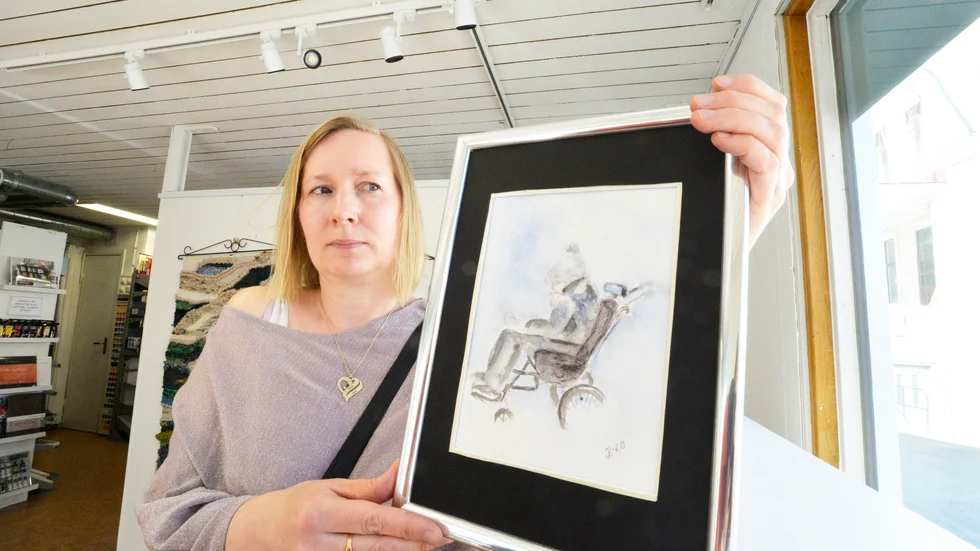 Jeanette Blomqvist har använt konsten som terapi för att processa sin sons sjukdom. 