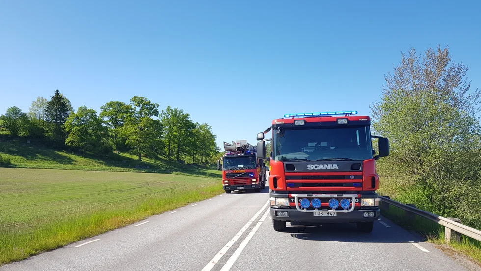 Räddningstjänsten var på plats på länsväg 135 vid Torsåkra där olyckan hade inträffat.