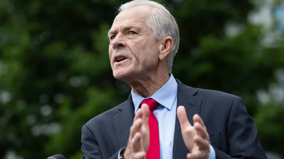 Vita husets handelsrådgivare Peter Navarro backar från tidigare uttalanden. Bild från förra veckan.