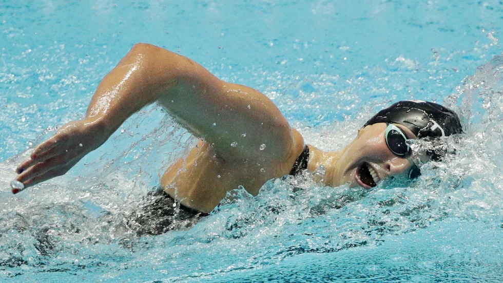 Det amerikanska simförbundet, som bland annat Katie Ledecky (bilden) tävlar för, vill se att OS i Tokyo skjuts upp i ett år. Arkivbild.