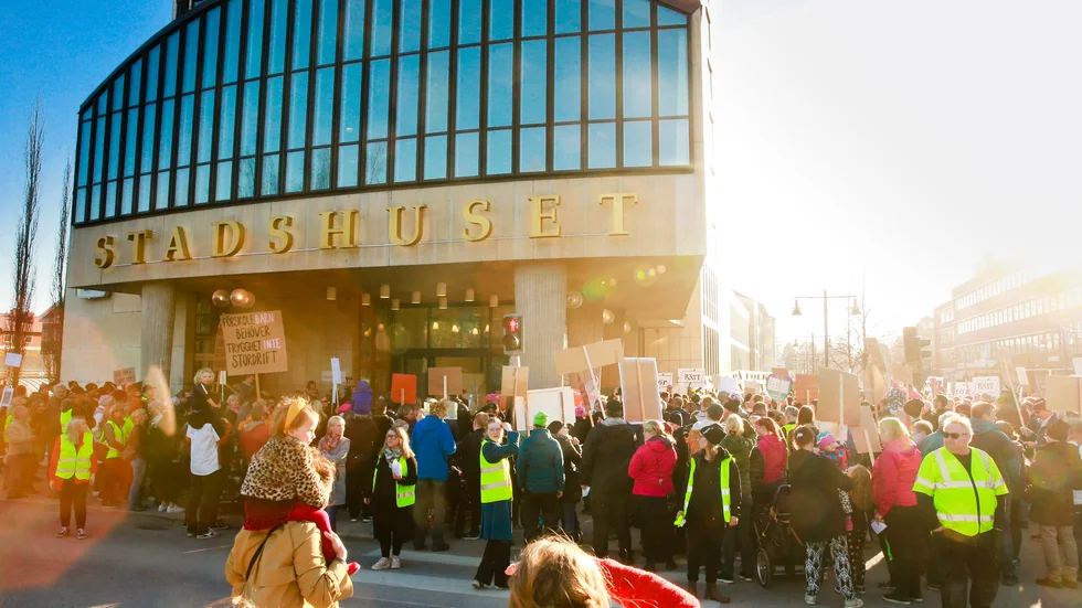 Bilden togs 2019 då Hela kommunen ska leva och lära arrangerade en manifestation.