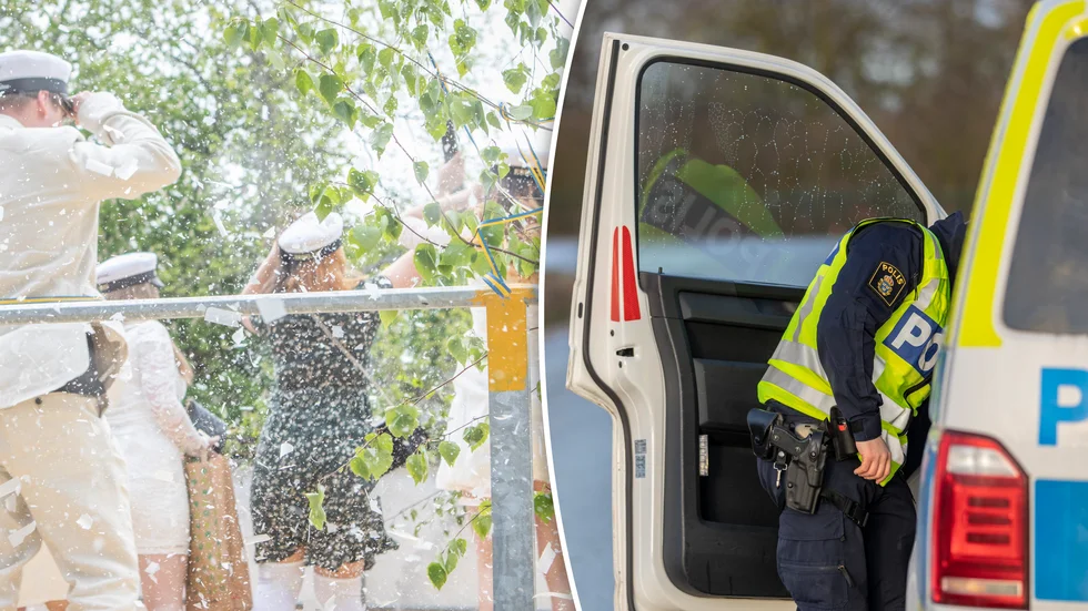 Studenterna och eleverna som slutat hyllas av polisen. 