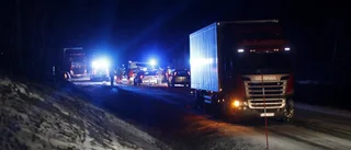 Allvarlig lastbilskrock på E 12 utanför Hemavan