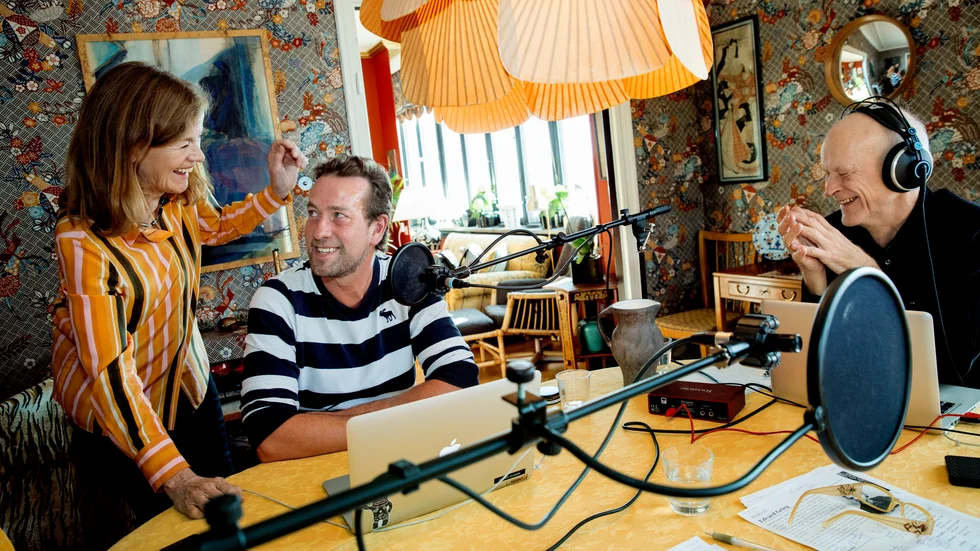 "Klassiska podden" spelas in hemma hos i programeldaren Camilla Lundberg. Pressbild.
