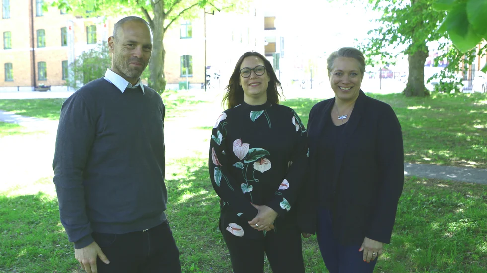 Magnus Björk, enhetschef för resursteamet, Sandra Larsson, företagsrådgivare vid Arbetsförmedlingen och Anna-Karin Bergius, hr-strateg vid Region Gotland. 