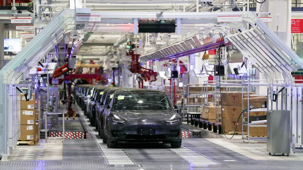 Tesla producerade över 10|000 bilar på sin fabrik i Shanghai i april, enligt branschorganisationen CPCA. Arkivbild.