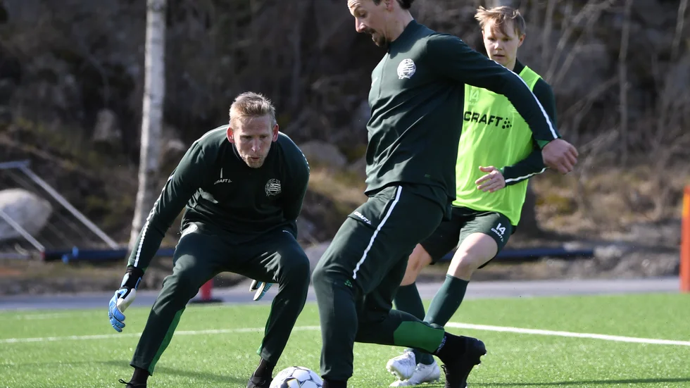 Zlatan Ibrahimovic i träning med Hammarby. Arkivbild