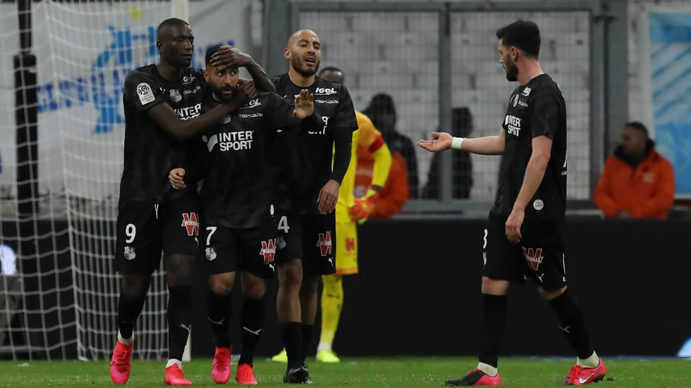 Saman Ghoddos, tvåa från vänster, och hans Amiens åker ur Ligue 1. Arkivbild.