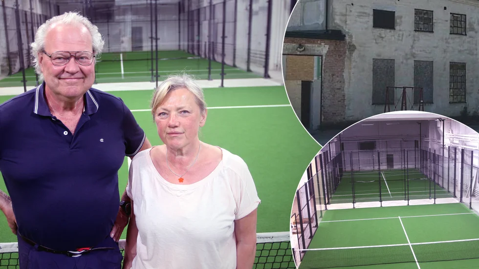 Claes och Kerstin Jürss står bakom padelsatningen på bruksområdet i Hälleforsnäs.