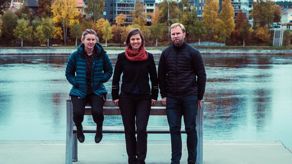 Lokalkontorets delägare: Hanna Hedlund, Jenny Hultdin Forslund och Anton Holmström.