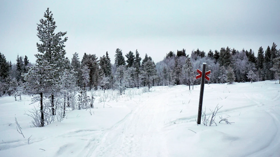 Länsstyrelsen i Norrbotten varnar för dålig skoterled mellan Miekak och Västerfjäll. (Arkivbild)