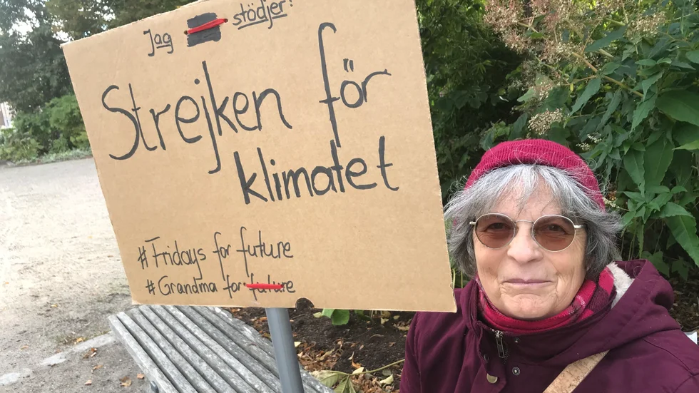 I september började Dorothee Hildebrandt klimatstrejka och nu fattar hon åter posto utanför Gröna Kulle.