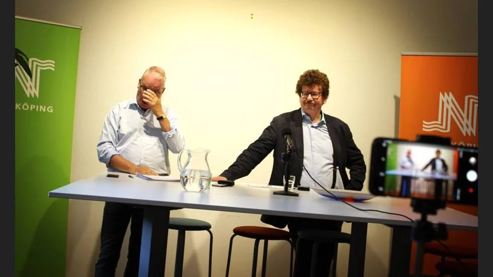 Kommundirektör Martin Andreae och Lars Stjernkvist (S) höll många pressträffar under höstens skandaler på digitaliseringsavdelningen.